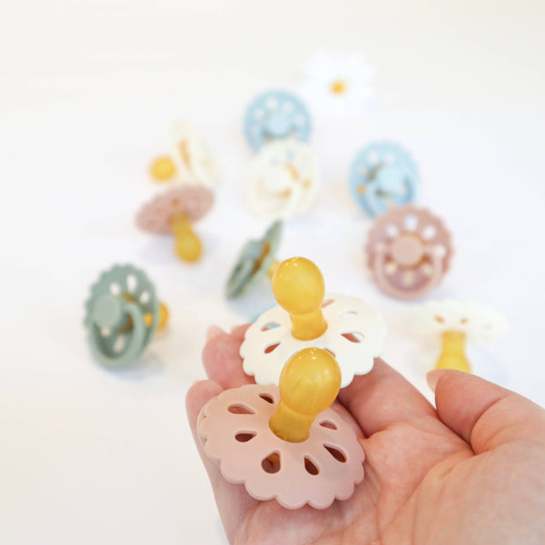 Baby bliss Natural Latex Pacifiers - Size 1 (0-6M) Sage & Dusty Blue