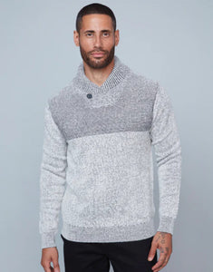 HEDGE L/S SHAWL COLLAR SWEATER