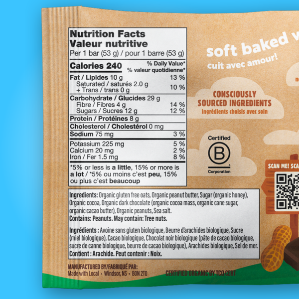 MADE WITH LOCAL Peanut Butter Brownie | Organic Real Food Bar