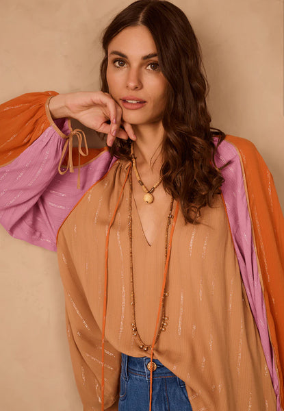 DRESS TO Multi colour Lurex blouse