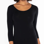 C’EST MOI BAMBOO 3/4 sleeve scoop neck top