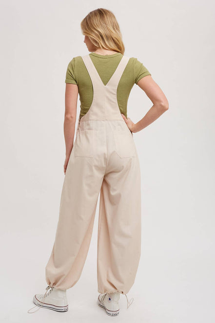 BLUIVY CARGO DRAWSTRING OVERALL JUMPSUIT