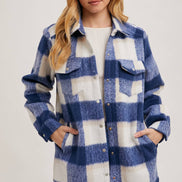 BLUIVY PLAID BRUSHED FLANNEL SHACKET