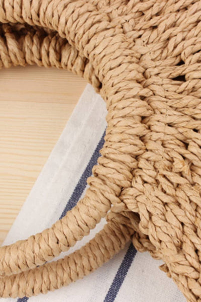 Hand Knitting Casual Summer Beach Straw Bag
