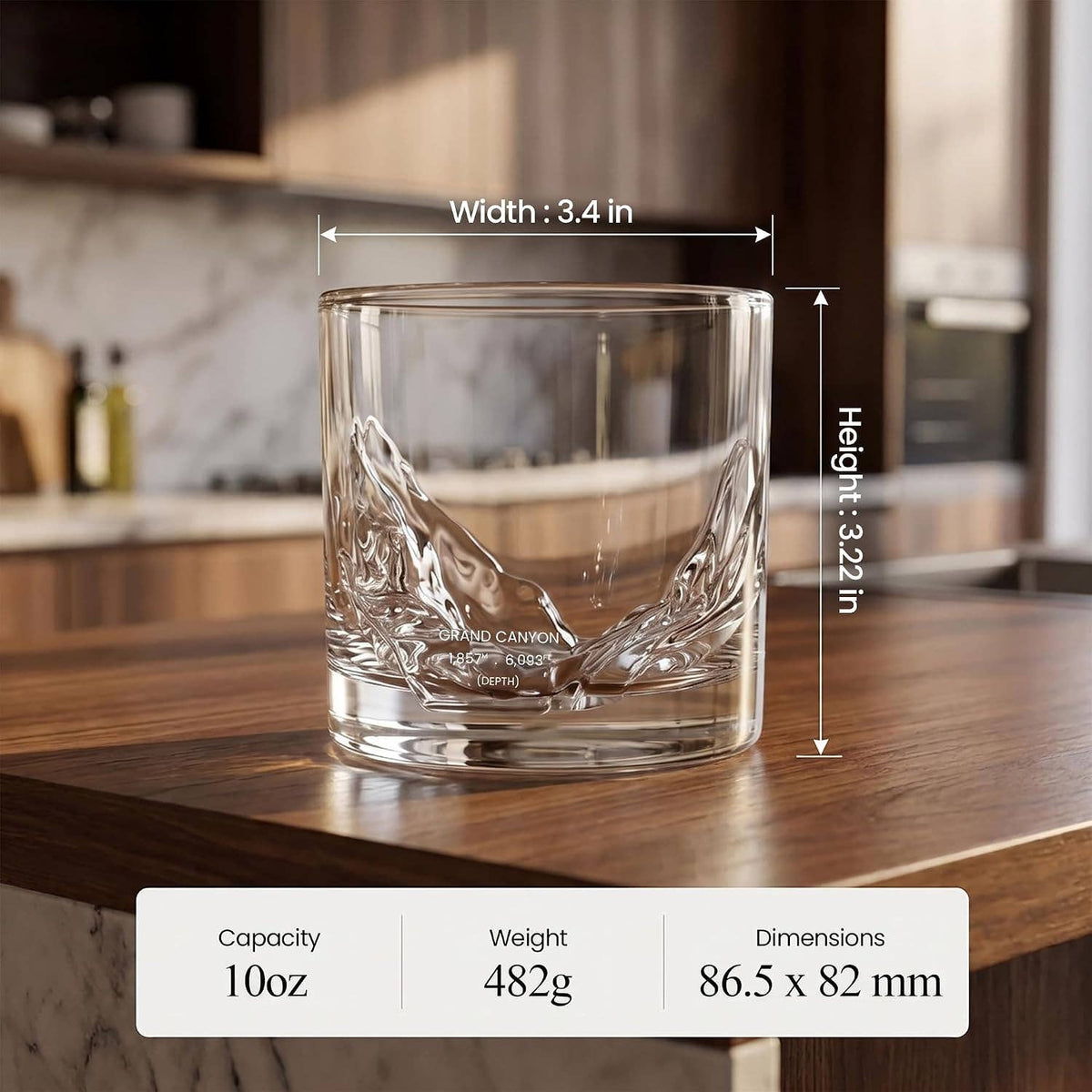 Grand Canyon Crystal Whiskey Glasses, Set of 2