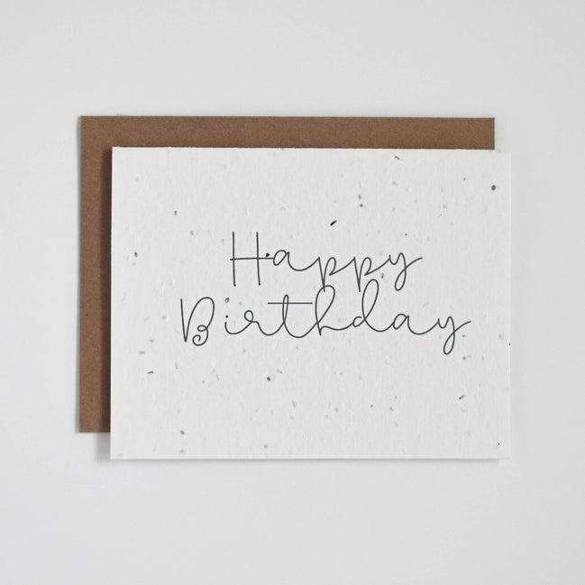 THE GOOD CARD Plantable Greeting Card - Happy Birthday - Cursive
