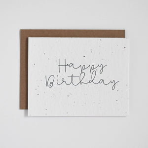 THE GOOD CARD Plantable Greeting Card - Happy Birthday - Cursive
