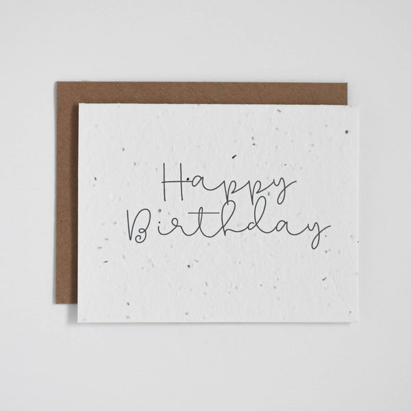 THE GOOD CARD Plantable Greeting Card - Happy Birthday - Cursive