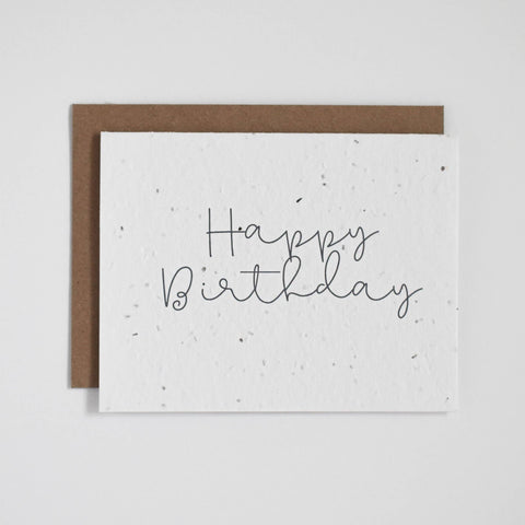 THE GOOD CARD Plantable Greeting Card - Happy Birthday - Cursive