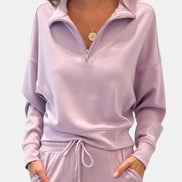 RD STYLE MAILYN KNIT LS 1/2 ZIP MOCK NECK TOP
