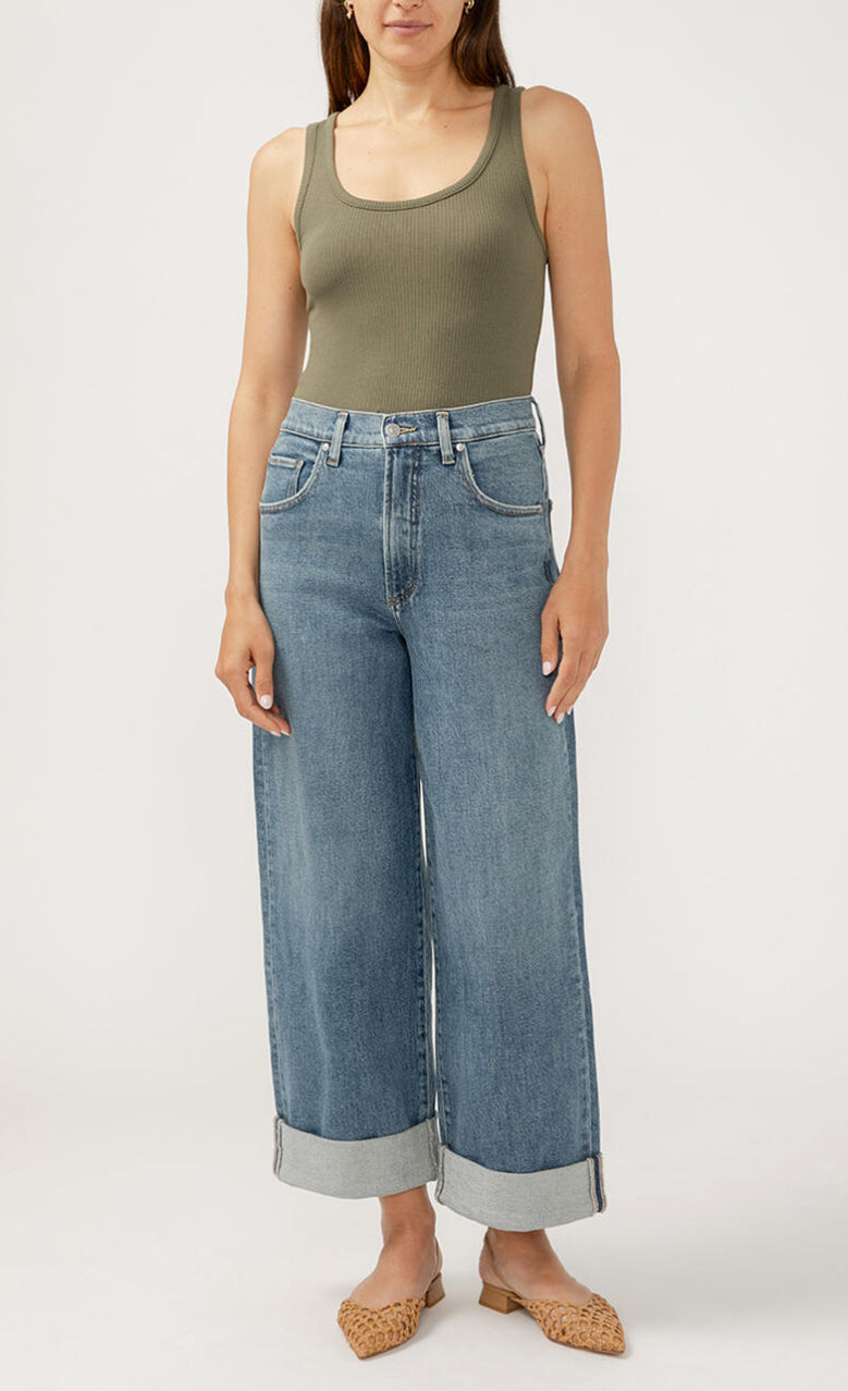 SILVER BE EASY HIGH RISE CROPPED WIDE LEG