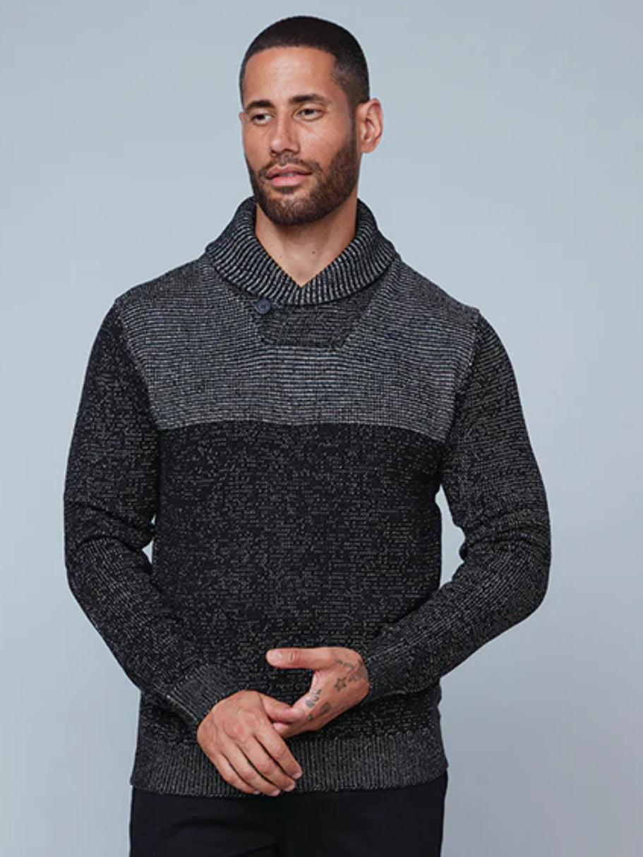 HEDGE L/S SHAWL COLLAR SWEATER