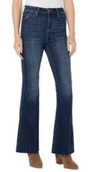 LIVERPOOL HANNAH HI-RISE SUPER FLARE-RAW HEM