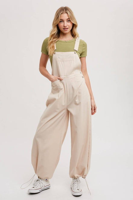 BLUIVY CARGO DRAWSTRING OVERALL JUMPSUIT