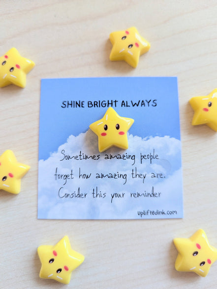 UNLIFTED INK Mini Encouragement Card with Star Keepsake | Shine Bright