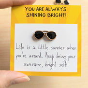 UPLIFTED INK Mini Card with Sunglasses Figurine - Encouragement Gift