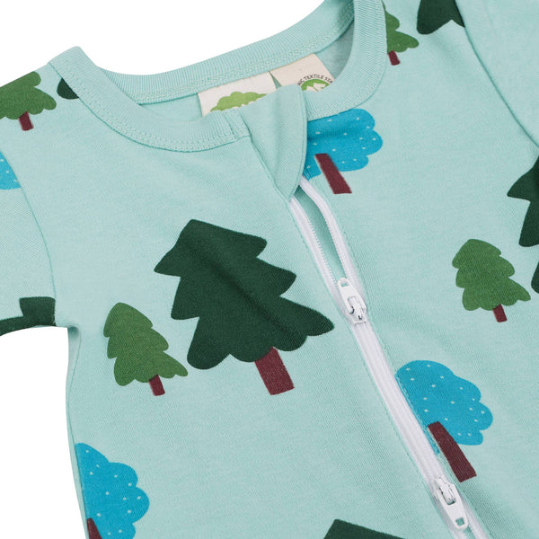 BABY Organic Signature Print '2-Way' Zip Romper - Short Sleeve