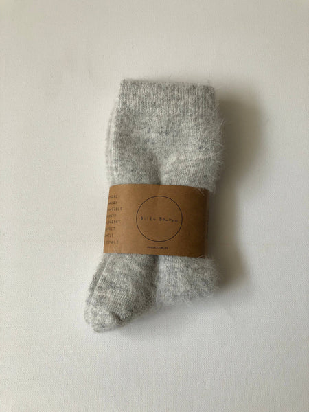 BILLY BAMBOO FLUFFY ANGORA SOCKS - NEUTRAL