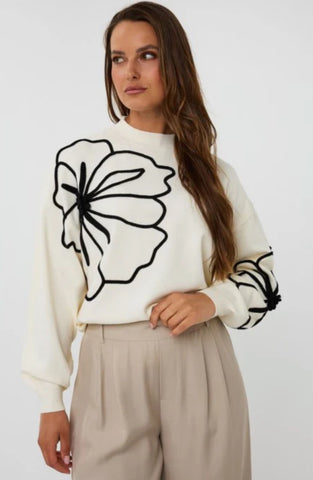 ESQUALO Sweater tape flower patch