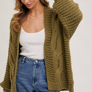 BLUIVY CHUNKY CABLE CARDIGAN