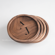 Custom ELORA Engraved Round Wood Coaster - Home Decor & Gifts-2PC