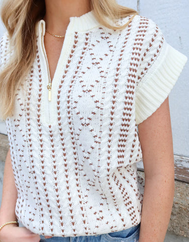 LIVERPOOL CREAM AND CARMEL DOLMAN TOP