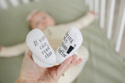 If you can read this Bring My Mom a Coffee® Baby Socks Gifts