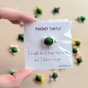 UPLIFTED Pocket Turtle Card with Motivational Message and Figurine