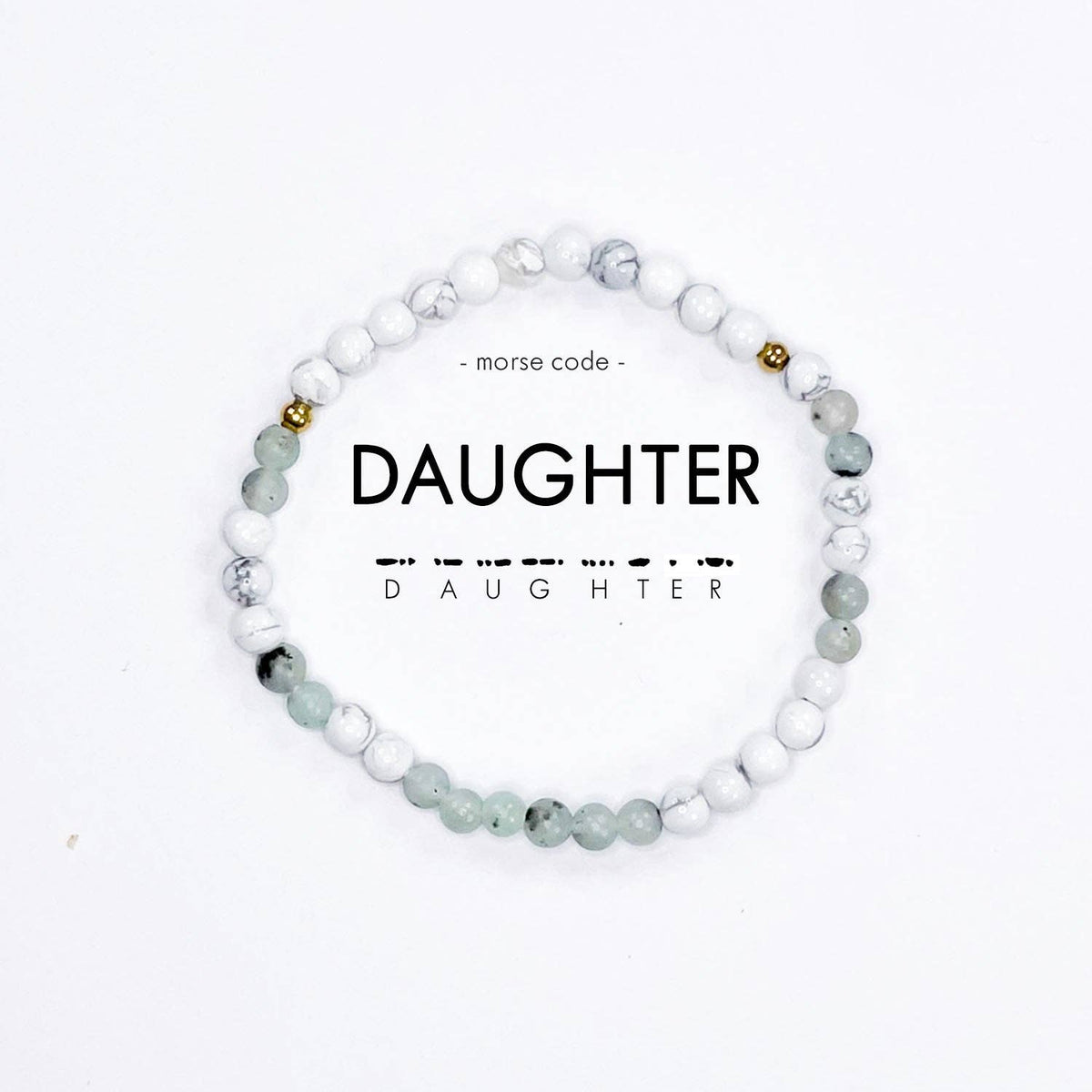 Morse Code Matching Set Beaded Bracelet | Mother & Daughter
