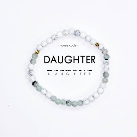 Morse Code Matching Set Beaded Bracelet | Mother & Daughter