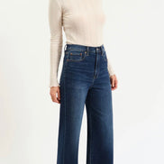 DAZE FAR OUT W/OUT SEAMING - HIGH RISE WIDE LEG-WATERFALL