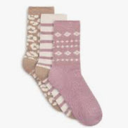 LEMON NON TERRY TOOTSIE ROLL FOAM CREW 3PK SOCKS
