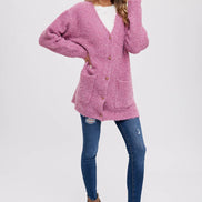 BLUIVY BUTTONED BOUCLE CARDIGAN