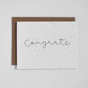 THE GOOD CARD Plantable Greeting Card - Congrats - Cursive
