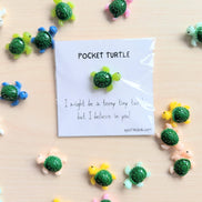 UPLIFTED Pocket Turtle Card with Motivational Message and Figurine