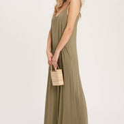 BLUIVY CRISS-CROSS BACK WIDE LEG JUMPSUIT