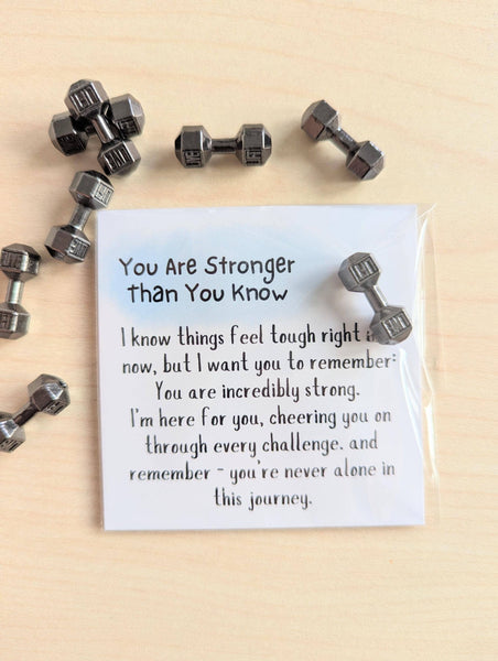 UPLIFTED Encouragement Card with Tiny Dumbbell for Tough Times