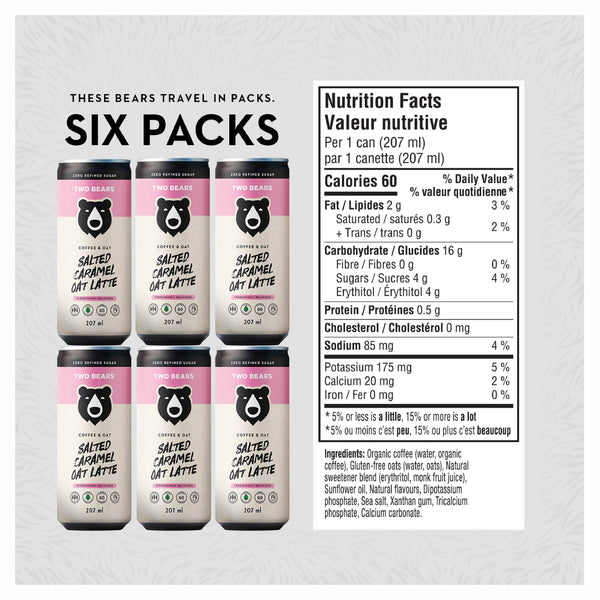 TWO BEARS Frothed Salted Caramel Oat Latte (207 ml)