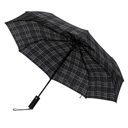 SELINI Compact Black/White Line-auto open umbrella-UM3224-BK