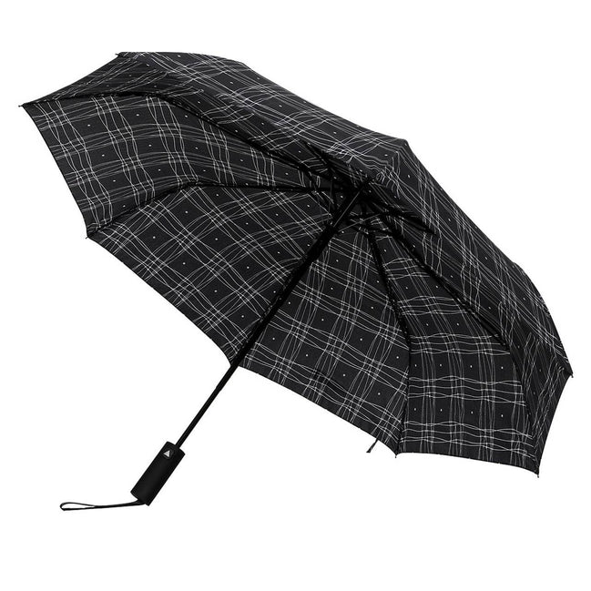 SELINI Compact Black/White Line-auto open umbrella-UM3224-BK