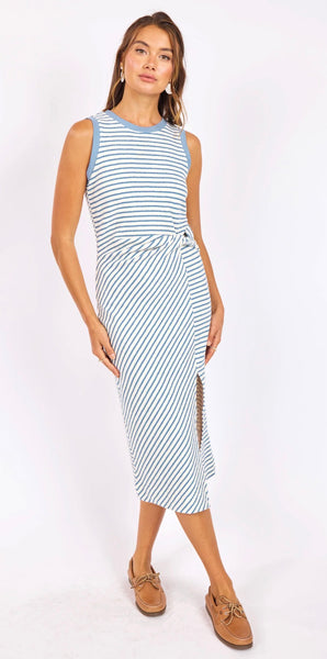 SAGE THE LABEL BSBY BUD STRIPE DRESS-BLUE IVORY