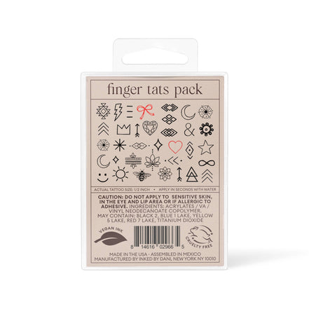 INKED BY DANI Finger Tats Temporary Tattoo Pack