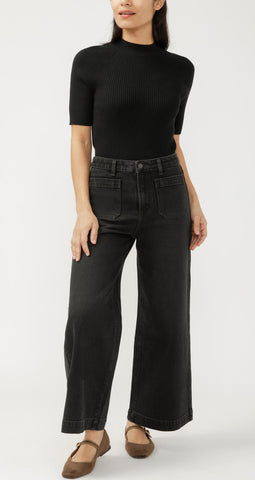 SILVER INTAGE ANKLE WIDE LEG-BLACK