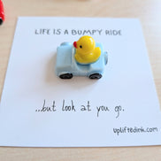 UNLIFTED INK Duck Driving Car Mini Encouragement Card