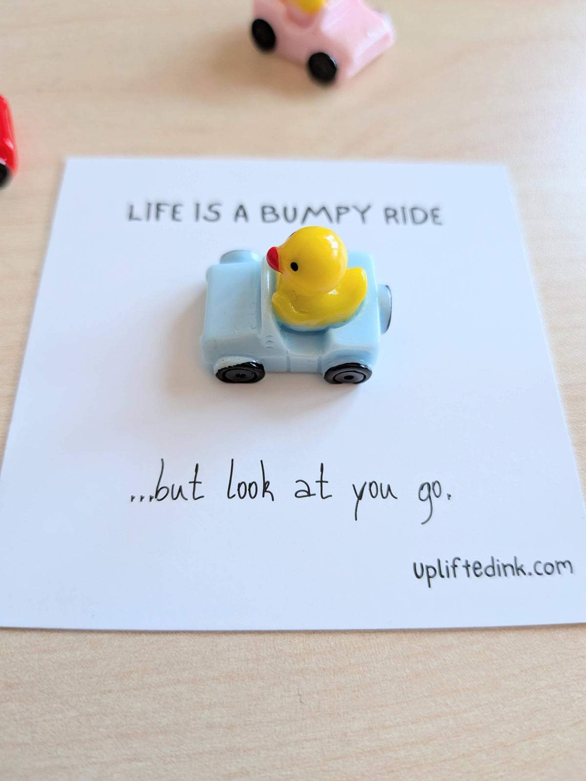 UNLIFTED INK Duck Driving Car Mini Encouragement Card
