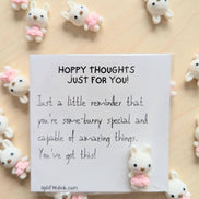 UNLIFTED INK Hoppy Thoughts Uplifting Mini Card with Bunny Figurine