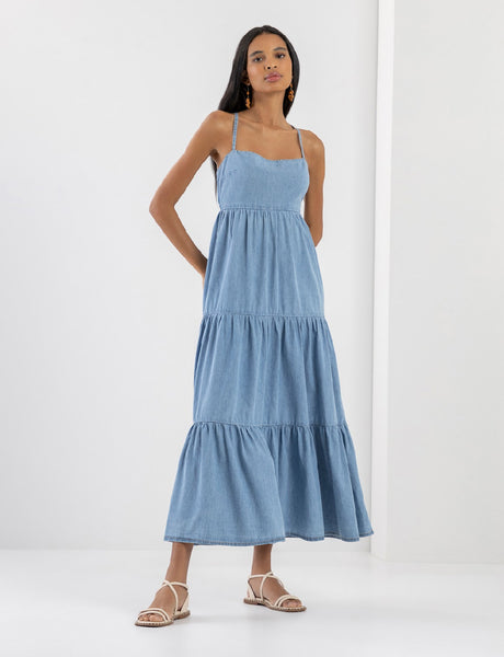 LEZ A LEZ DENIM HALTER DRESS