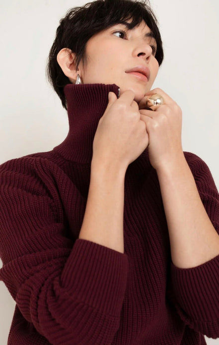 PAPER LABEL DEVON FUNNEL HALF ZIP SWEATER