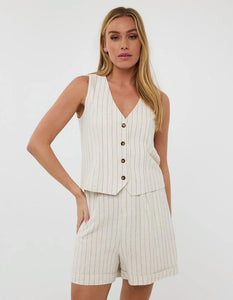 ESQUALO LINEN PINSTRIPE VEST