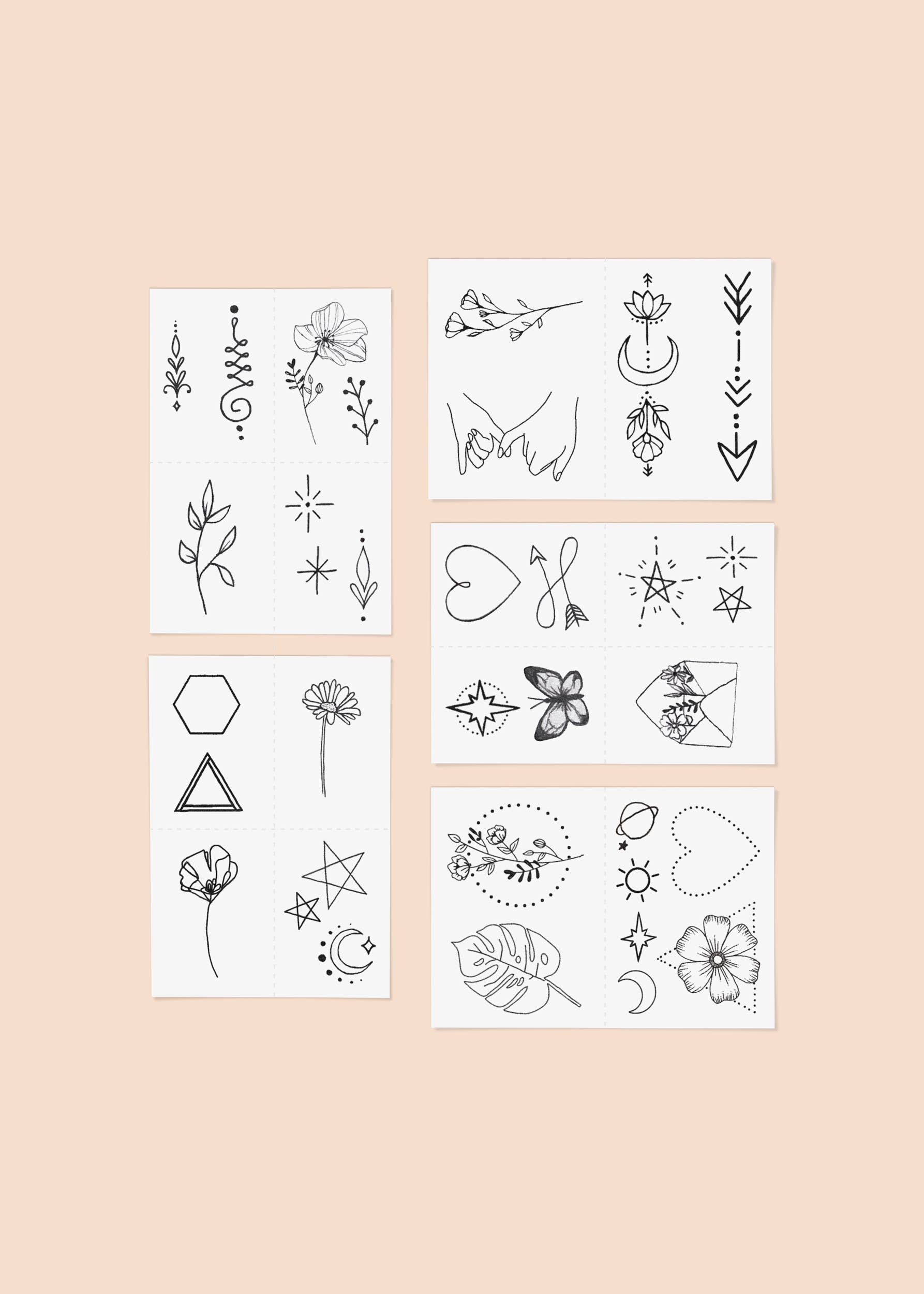 INKED BY DANI Fine Line Temporary Tattoo Pack
